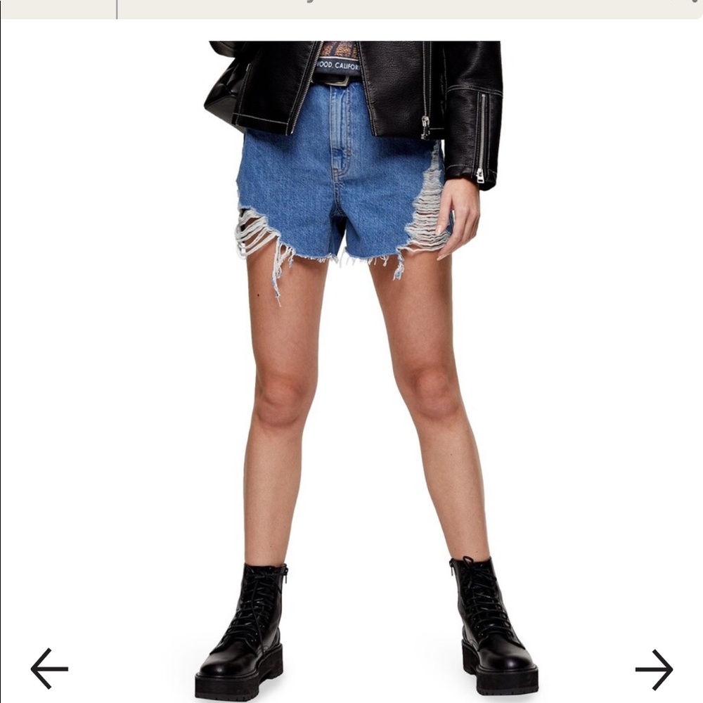 Topshop ripped mom shorts